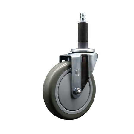 Service Caster 5'' Gray Poly Wheel Swivel 1'' Expanding Stem Caster SCC-EX20S514-PPUB-1